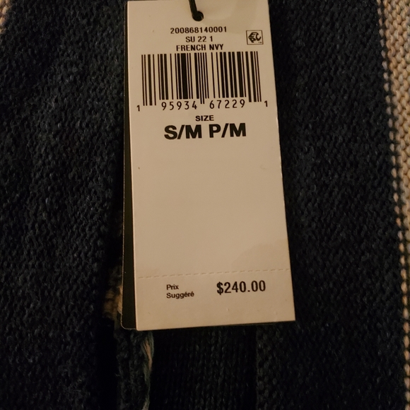 Ralph Lauren Striped Open Cardigan with Fringe (French Navy, Size S/M) - Picture 4 of 5